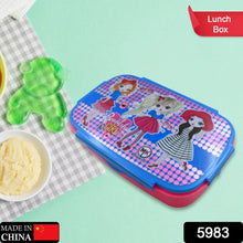 Cartoon Printed Plastic Lunch Box With Inside Small Box & Spoon for Kids, Air Tight Lunch Tiffin Box for Girls Boys, Food Container, Specially Designed for School Going Boys and Girls - justgrabit.in | Just Grab It
