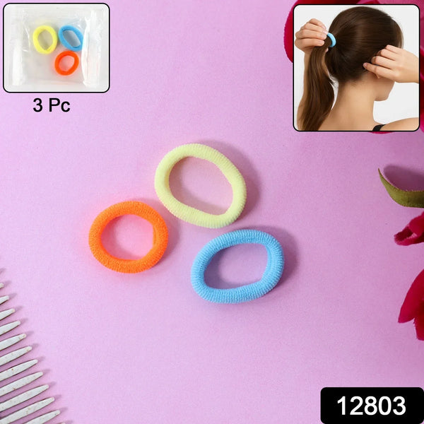 Seamless Soft Hair Elastics - (3 Pc / Set) - justgrabit.in | Just Grab It