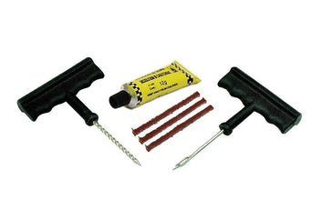 Puncture Repair Kit Tubeless Tyre Full Set with Nose Pliers, Rubber Cement and Extra Strips for Cars, Bikes - Justgrabit Inc.