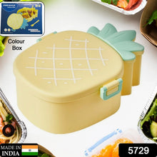 Kids Lunch Box Cute Pineapple Shaped Bento Box with Fork Spoon Snack Container Microwave Portable Office Lunch Box (1 Pc / With Spoon, Fork & Color Box) - Justgrabit Inc.
