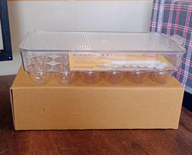Plastic 18 Cavity Egg Storage Box Or Egg Trays For Refrigerator With Lid & Handles High Quality, Rectangular Egg Tray Box For 18 Egg (1 Pc) - Justgrabit Inc.