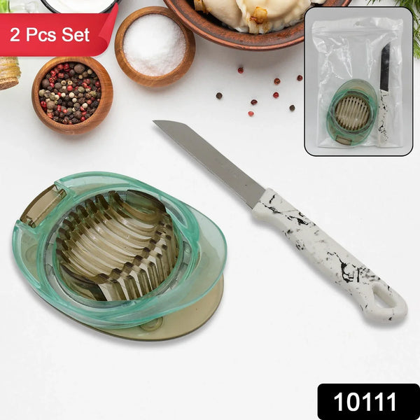 Stainless Steel, Egg Slicer & Knife (2 Pc Set) - justgrabit.in | Just Grab It