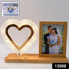 Heart Shape Cystal Led Lamp & Photo Frame Night Lamp | Wedding Gift | love couple - Justgrabit Inc.
