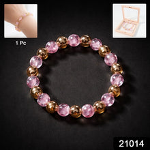 Elegant Pink Crystal Beaded Stretch Bracelet (1 Pc) - justgrabit.in | Just Grab It