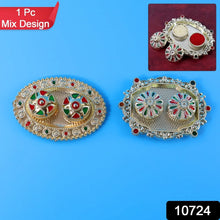 Meenakari Roli–Chawal Pooja Thali - (1 Pc / Mix design) - justgrabit.in | Just Grab It