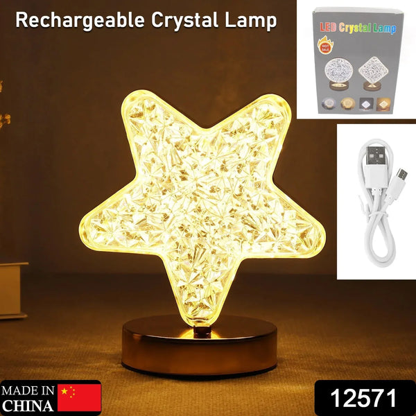 Star Crystal Diamond Touch Lamp – USB Rechargeable, 3 - Way Dimmable - Justgrabit Inc.