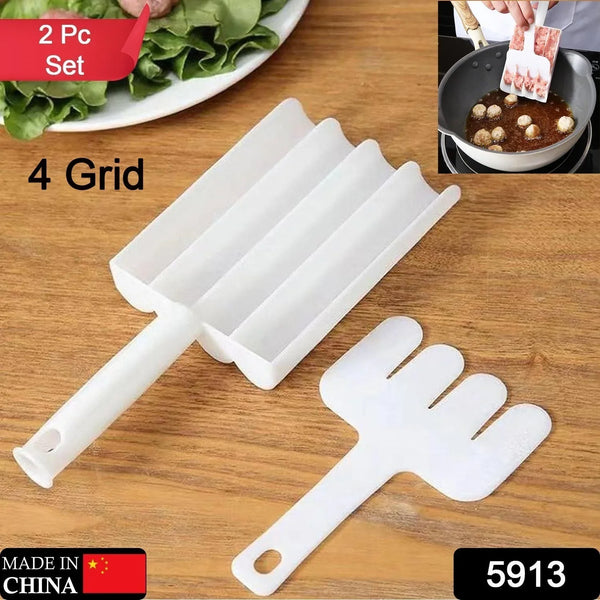 Small Multifunction Fritters Maker - Creative Fritters Scoop Multi - Function Ball Maker | Portable Maker for Making Cake Balls, Ice Cream Spoon, Doughnut, Hand Cutting Scoop(2pc Set) - Justgrabit Inc.