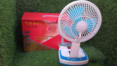 PORTABLE LED LIGHT WITH MINI FAN - YJ 5570 (Battery Not Include) - Justgrabit Inc.