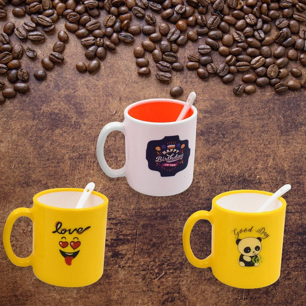 Mix Design & Color Coffee Mug With Spoon and box packing, Design Coffee Mug Used for Drinking and Taking Coffees and Some Other Beverages in All Kinds of Places (1 pc) - justgrabit.in | Just Grab It