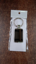 Premium Rectangular Black & Silver Metal Keychain (1 Pc) - justgrabit.in | Just Grab It