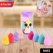 Makeup Beauty Powder Puff (8 Pcs Set / With Case / Mix Color) - justgrabit.in | Just Grab It