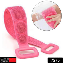 Silicone Body Back Scrubber Double Side Bathing Brush for Skin Deep Cleaning, Scrubber Belt - Justgrabit Inc.