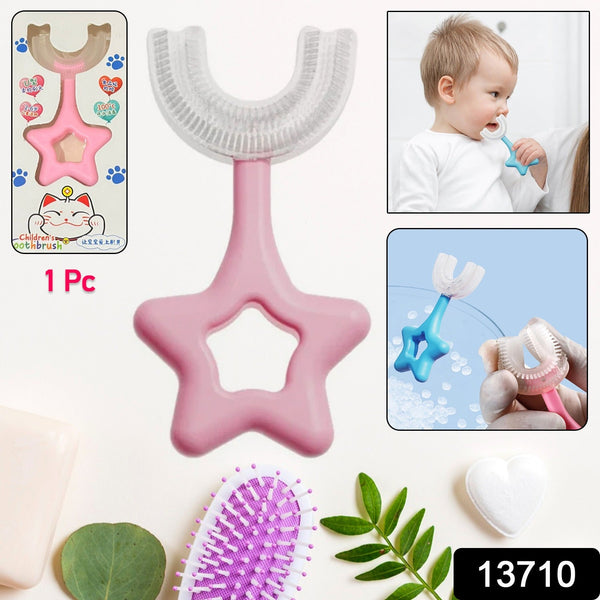 Star / U - Shape Silicone Manual Toothbrush (1 Pc) - justgrabit.in | Just Grab It