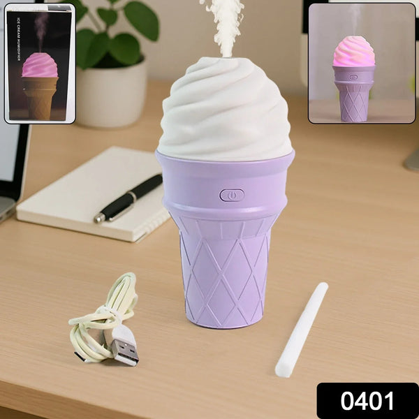 Ice Cream Cone Shape Air Freshener Humidifier (1Pc / Purple ) - Justgrabit Inc.