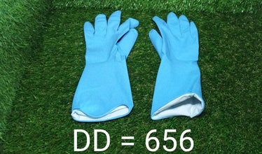 Cut Glove Reusable Rubber Hand Gloves (Blue) - 1 pc - justgrabit.in | Just Grab It