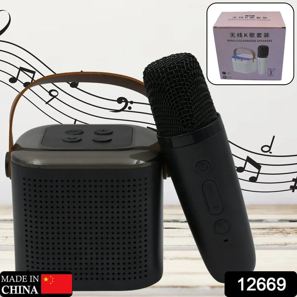 Wireless Speaker Microphone Set, RGB Light Support Memory Card PortableKaraoke Machine Perfect for Travel TV - Justgrabit Inc.