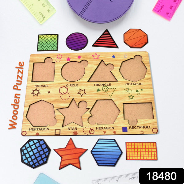 Wooden Triangles Puzzle Learning Educational Board (1 Set / 28×20 Cm) - justgrabit.in | Just Grab It