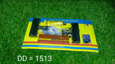 Puncture Repair Kit Tubeless Tyre Full Set with Nose Pliers, Rubber Cement and Extra Strips for Cars, Bikes - Justgrabit Inc.