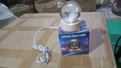 World 3D Crystal Ball lamps With Wood Base (1 Pc) - Justgrabit Inc.