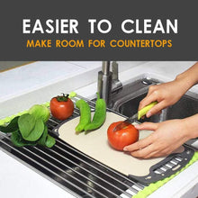 FOLDABLE DRAIN RACK KITCHEN SINK ROLL UP DISH DRYING RACK PORTABLE DISH RACK - justgrabit.in | Just Grab It