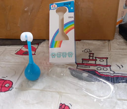 Soft Bristle 3 - Sided Training Toothbrush – Inverted Silicone Head for Kids (Ages 2 - 12, 1 Pc) - justgrabit.in | Just Grab It