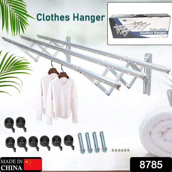 Clothes Rail Rack Clothes Drying Racks, Airer Clothes Drying Rack Wall Mounted Clotheshorse Clothes Airer Washing Cloth Line Extendable Fold Towel Rack Bar for Bathroom Indoor Outdoor - Justgrabit Inc.