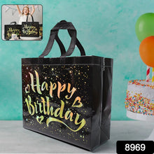 Birthday Gift Bag with Gold Shiny Stars, Reusable Party Gift Bags (1 Pc) - Justgrabit Inc.