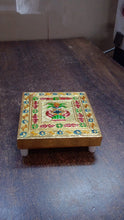 Handicraft Wood Chowki for Pooja , Wooden Bajot (1 Pc / Mix Descign & Color) - justgrabit.in | Just Grab It