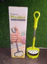 Multi Functional One - Handed Plastic Manual Mashed Potatoes Masher, Mash Sweet Potato Masher with Comfort Grip and Stainless - Steel Spring Design for Nonstick Pans (1 Pc) - Justgrabit Inc.