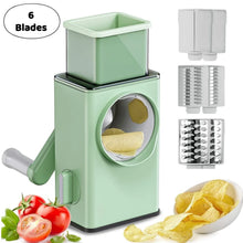 Stainless Steel Vegetable Chopper with 6 Blades - Kitchen Mandoline Slicer - Justgrabit Inc.
