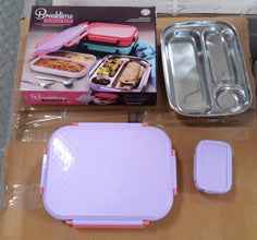 Lunch Box Plastic with steel plate, small lunch box - Justgrabit Inc.