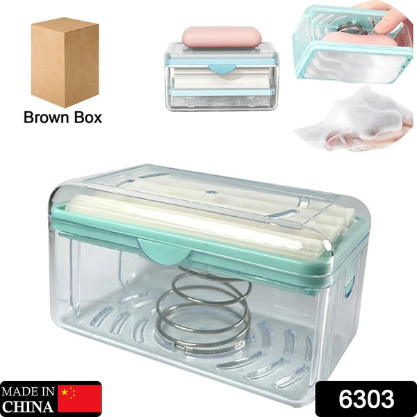 2 - in - 1 Portable Soap Dish & Dispenser: Roller, Drain Holes, Foaming - Justgrabit Inc.