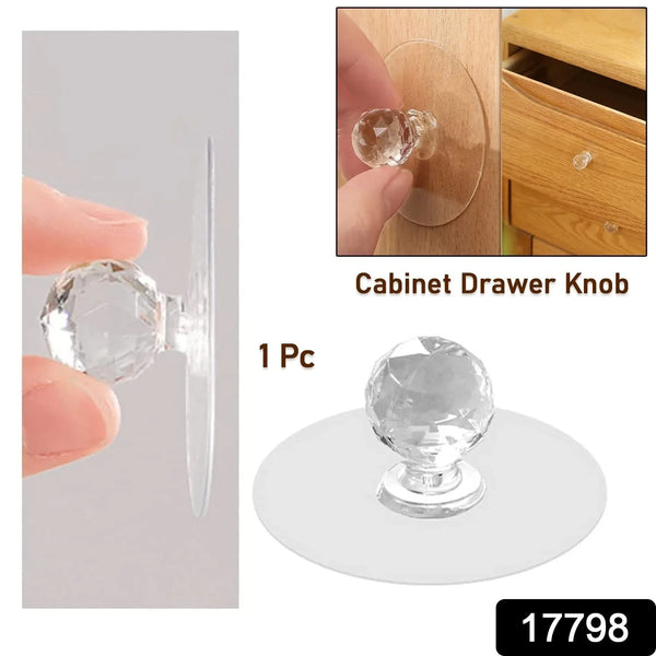 Clear Diamond Crystal Cabinet Knob & Pull Handle (1 Pc) - Justgrabit Inc.