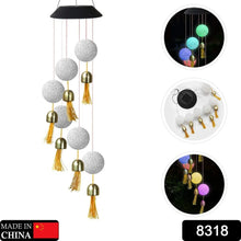 Solar Crystal Ball Wind Chime, Color Changing Solar Powered LED Hanging Wind Chime Light Mobile for Patio Yard Garden Home Outdoor Night Decor, Gifts - justgrabit.in | Just Grab It