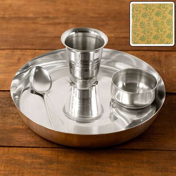 Stainless Steel Pooja Thali - (Set) - justgrabit.in | Just Grab It