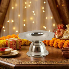 Stainless Steel Traditional Puja Diya Stand (1 Pc) - justgrabit.in | Just Grab It