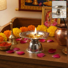 Stainless Steel Traditional Puja Diya Stand (1 Pc) - justgrabit.in | Just Grab It