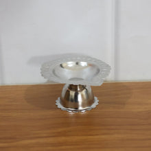 Stainless Steel Traditional Puja Diya Stand (1 Pc) - justgrabit.in | Just Grab It