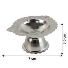 Stainless Steel Traditional Puja Diya Stand (1 Pc) - justgrabit.in | Just Grab It