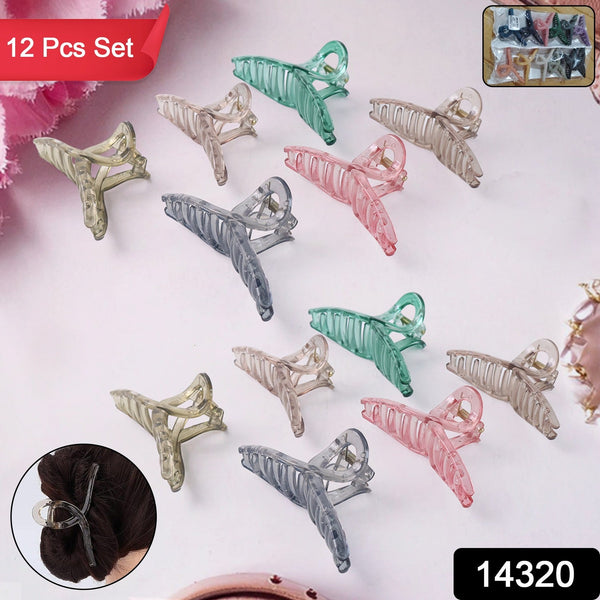 Hair Clutcher Clips (Mix Design, Multicolor / 12 Pc) - justgrabit.in | Just Grab It