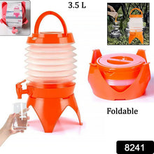 Plastic Collapsible Beverages Container with Tap Cold Drink Dispenser Folding Water Storage Water Jug Tank for Home and Outdoor Party Traveling Picnic (3.5 Litter/ Multicolor) - Justgrabit Inc.