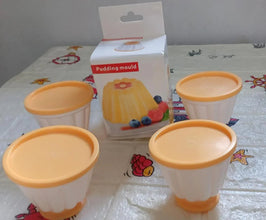 Pudding Molds, Custard Mold, Mold for Jelly Ice creams, Set of 4 Cups with Lid - justgrabit.in | Just Grab It
