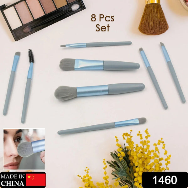 8 - Piece Mini Makeup Brush Kit – Portable Premium Synthetic Set with Case (Mix Colors) - Justgrabit Inc.