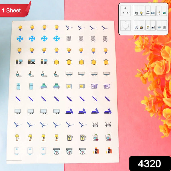 Smart Switch Icon Sticker Sheet (1 Sheet, 88 Icons) - Justgrabit Inc.