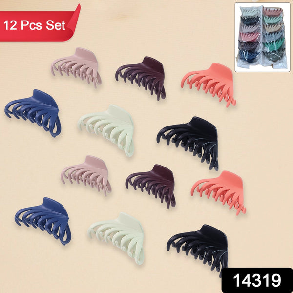 Hair Claw Clips Set for Women & Girls (Mix Design, Multicolor & 12 Pc) - justgrabit.in | Just Grab It