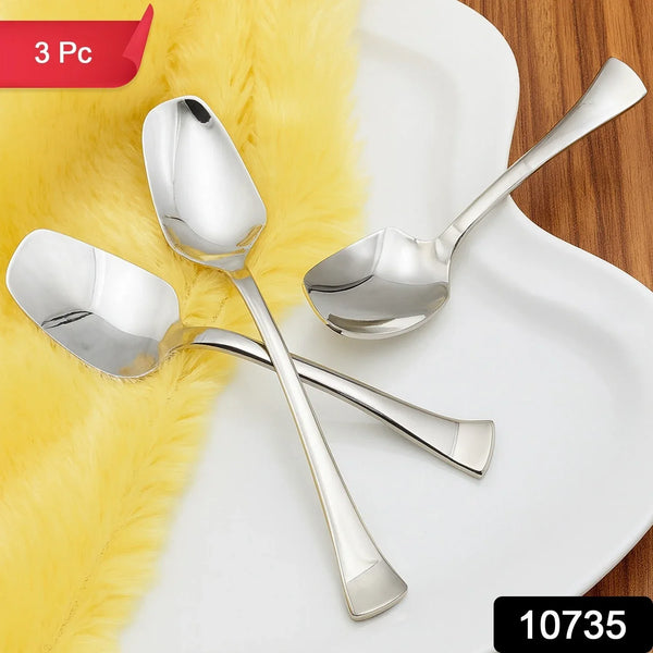 Stainless Steel Ice - Cream Spoon - (3 Pc / Set) - justgrabit.in | Just Grab It