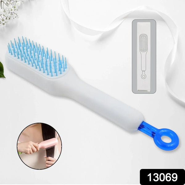 Self - Cleaning Hairbrush, Massage Comb (1 Pc / With Box), Hair accessories - justgrabit.in | Just Grab It