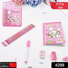 Kids' Stationery Kit: Wooden Pencils, Sharpener, Eraser, Diary (8 Pc Set) - Justgrabit Inc.