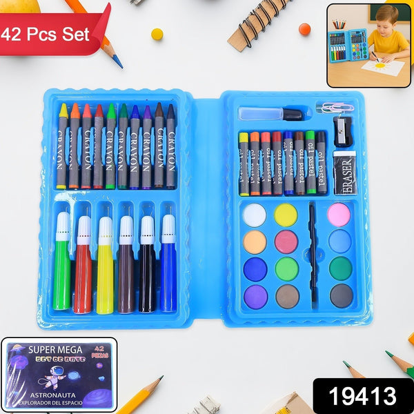 42 - Piece Complete Kids Art & Craft Stationery Set - justgrabit.in | Just Grab It
