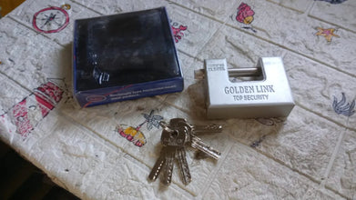 94mm Stainless Steel Padlock: Rectangular, Hardened Steel, 5 Keys - Justgrabit Inc.